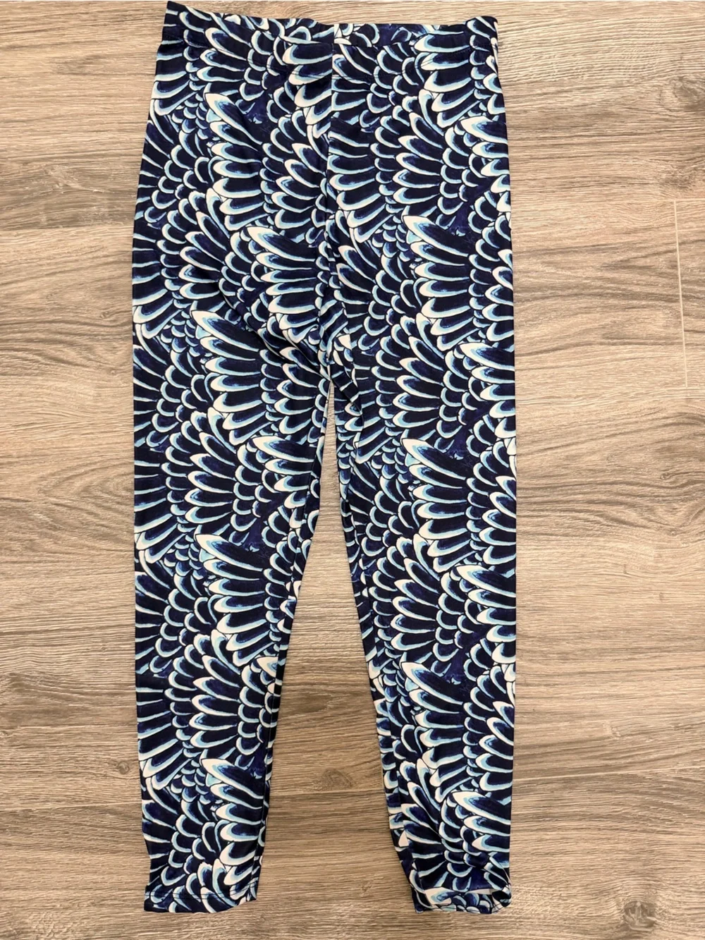 NWT Ed Hardy Navy Blue & White Patterned Legging Set Top L Pant M